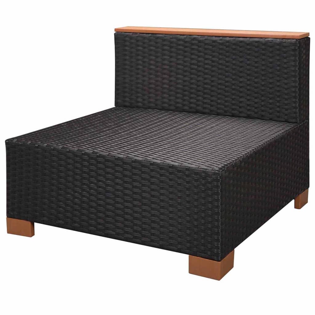 Set Divani da Giardino 10 pz con Cuscini in Polyrattan Nero | homemem39