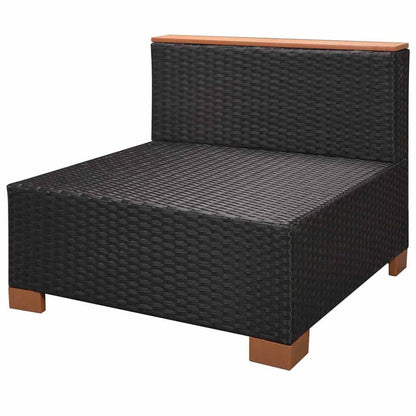 Set Divani da Giardino 10 pz con Cuscini in Polyrattan Nero | homemem39