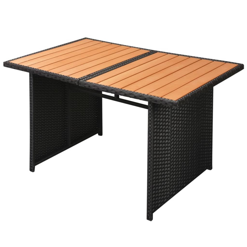 Set Divani da Giardino 10 pz con Cuscini in Polyrattan Nero | homemem39