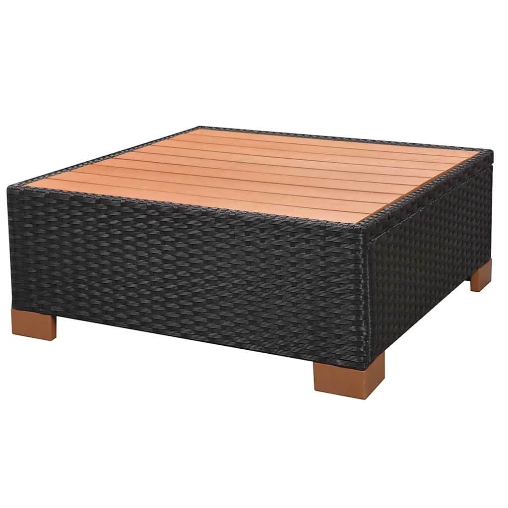 Set Divani da Giardino 8 pz con Cuscini in Polyrattan Nero