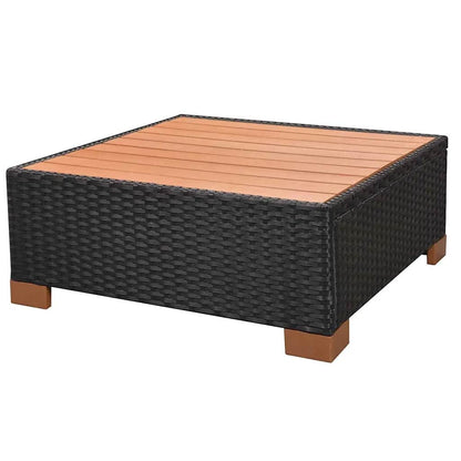 Set Divani da Giardino 8 pz con Cuscini in Polyrattan Nero
