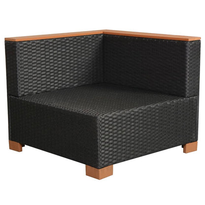 Set Divani da Giardino 7 pz con Cuscini in Polyrattan Nero | homemem39