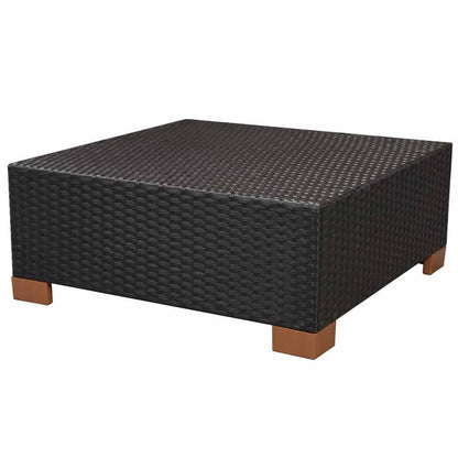 Set Divani da Giardino 7 pz con Cuscini in Polyrattan Nero | homemem39