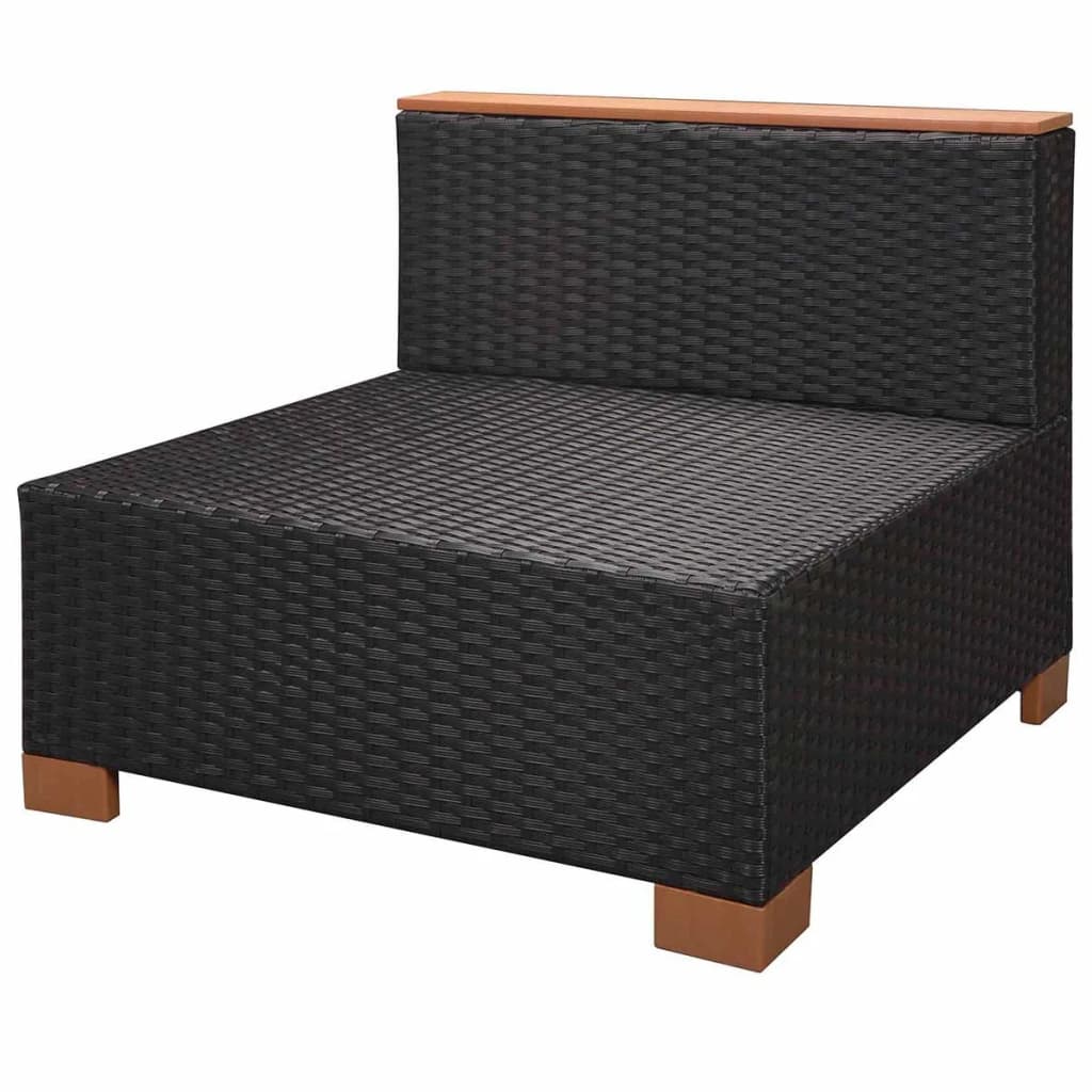 Set Divani da Giardino 8 pz con Cuscini in Polyrattan Nero - homemem39