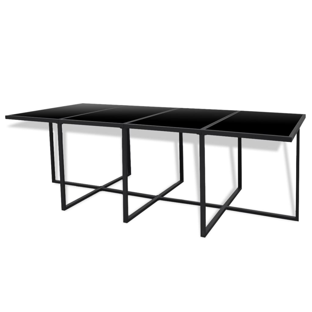 Set da Pranzo da Giardino 13 pz con Cuscini in Polyrattan Nero | homemem39