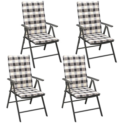 Set da Pranzo da Giardino 5 pz con Cuscini in Alluminio Nero - homemem39