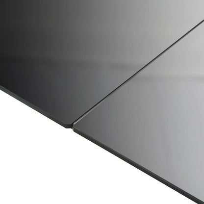 Tavolo da Giardino Nero 150x90x74 cm in Alluminio e Vetro