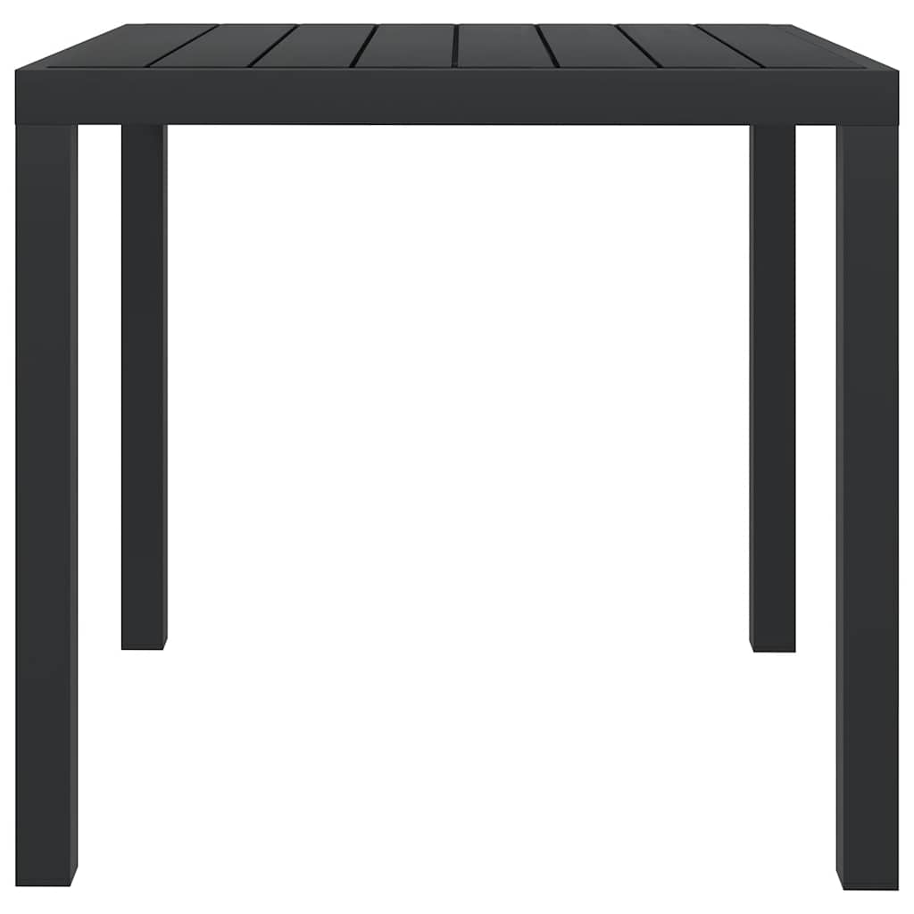 Tavolo da Giardino Nero 80x80x74 cm in Alluminio e WPC | homemem39