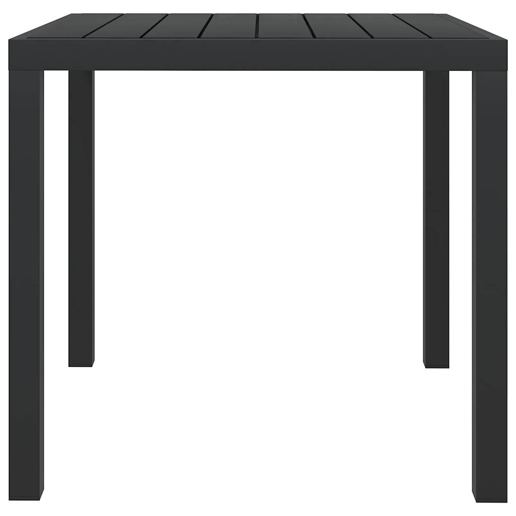 Tavolo da Giardino Nero 80x80x74 cm in Alluminio e WPC - homemem39