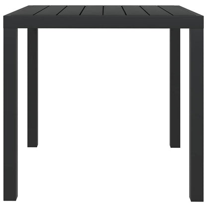 Tavolo da Giardino Nero 80x80x74 cm in Alluminio e WPC - homemem39
