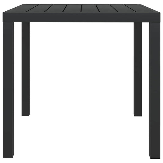 Tavolo da Giardino Nero 80x80x74 cm in Alluminio e WPC - homemem39