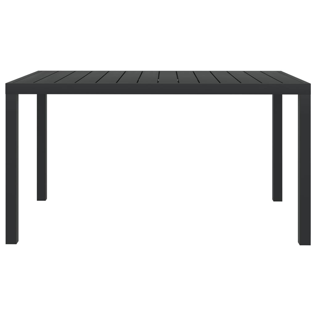 Tavolo da Giardino Nero 150x90x74 cm in Alluminio e WPC | homemem39
