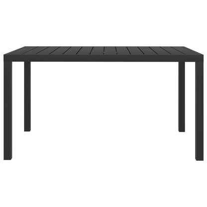 Tavolo da Giardino Nero 150x90x74 cm in Alluminio e WPC | homemem39