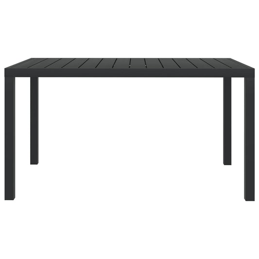 Tavolo da Giardino Nero 150x90x74 cm in Alluminio e WPC | homemem39