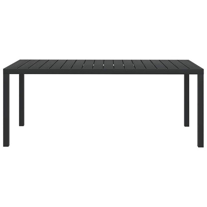 Tavolo da Giardino Nero 185x90x74 cm in Alluminio e WPC | homemem39