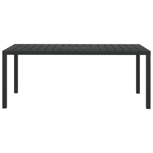Tavolo da Giardino Nero 185x90x74 cm in Alluminio e WPC | homemem39