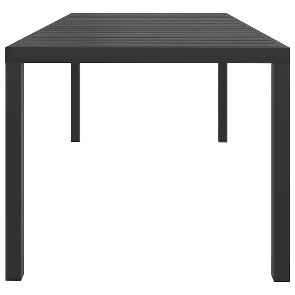 Tavolo da Giardino Nero 185x90x74 cm in Alluminio e WPC | homemem39