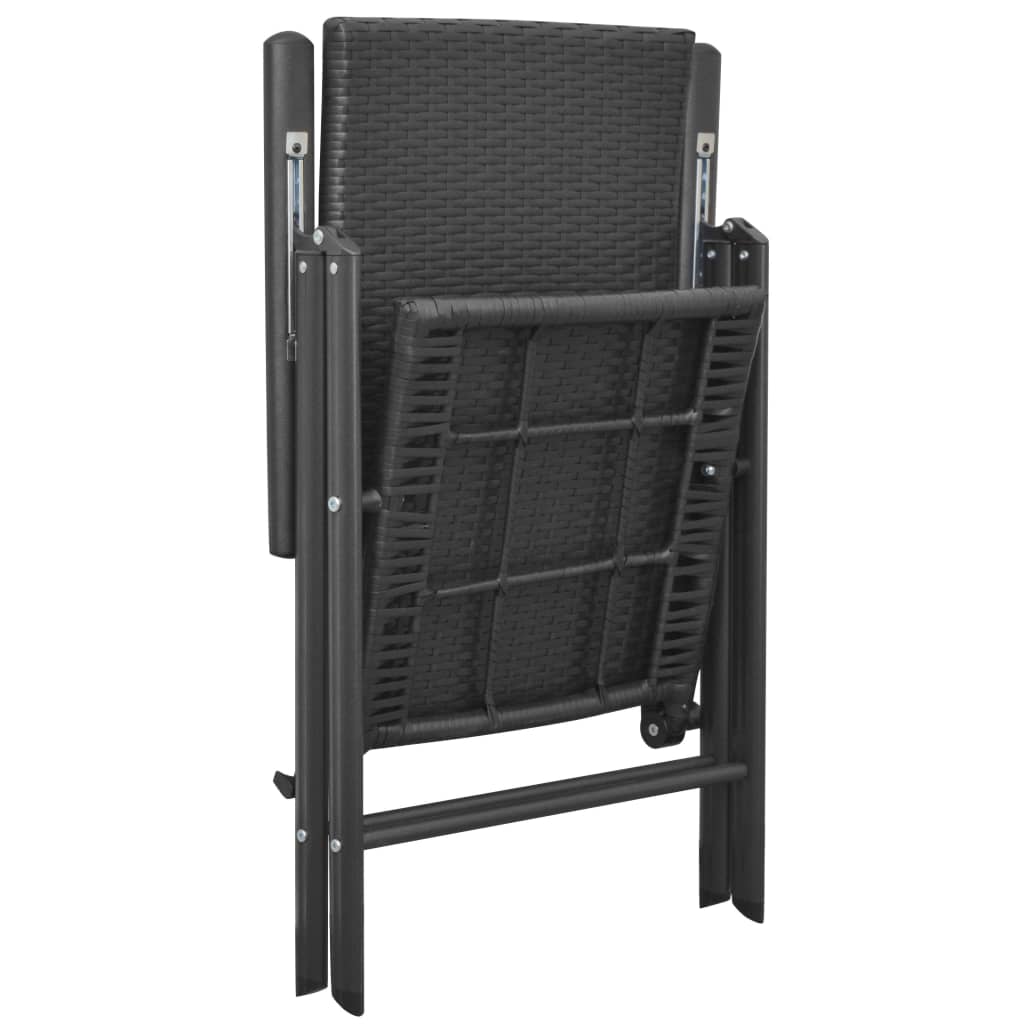 Sedie da Giardino Impilabili 2 pz in Polyrattan Nere | homemem39