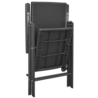 Sedie da Giardino Impilabili 2 pz in Polyrattan Nere | homemem39