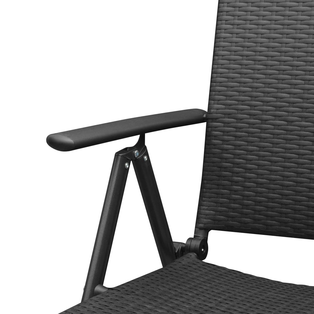 Sedie da Giardino Impilabili 2 pz in Polyrattan Nere | homemem39