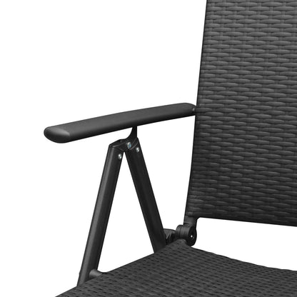 Sedie da Giardino Impilabili 2 pz in Polyrattan Nere | homemem39