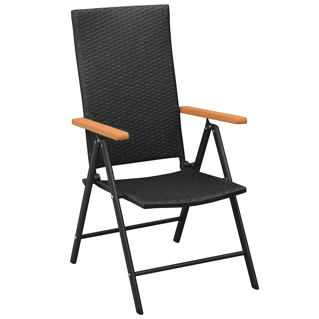 Sedie da Giardino Impilabili 2 pz in Polyrattan Nere | homemem39