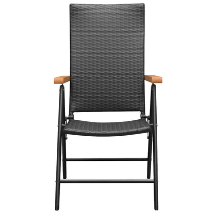 Sedie da Giardino Impilabili 2 pz in Polyrattan Nere | homemem39