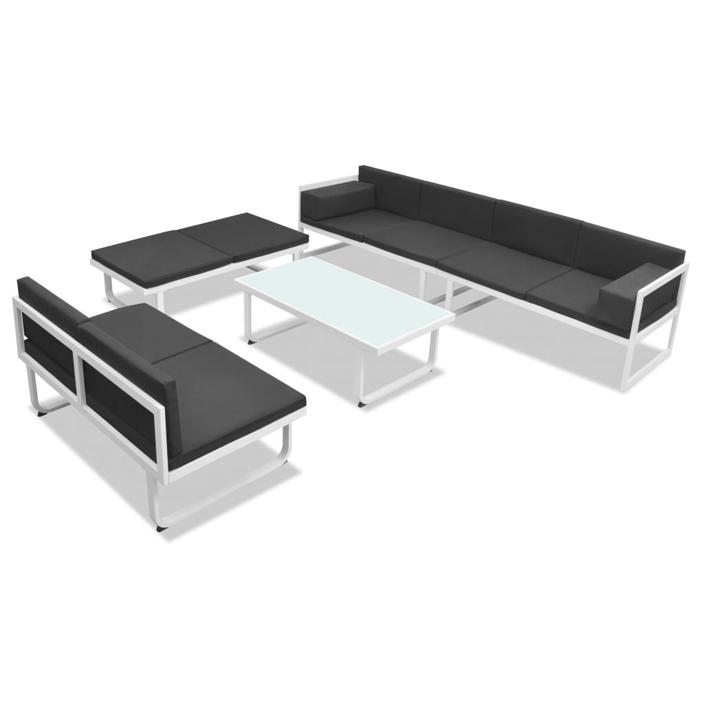 Set Divani da Giardino 5 pz in Textilene e Alluminio Nero - homemem39