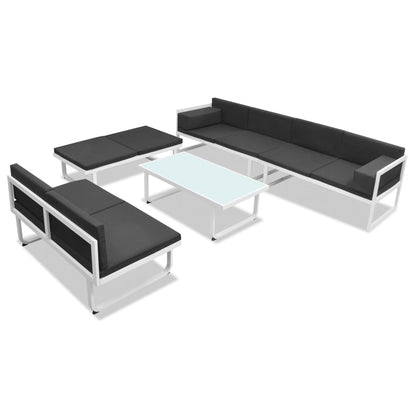 Set Divani da Giardino 5 pz in Textilene e Alluminio Nero - homemem39