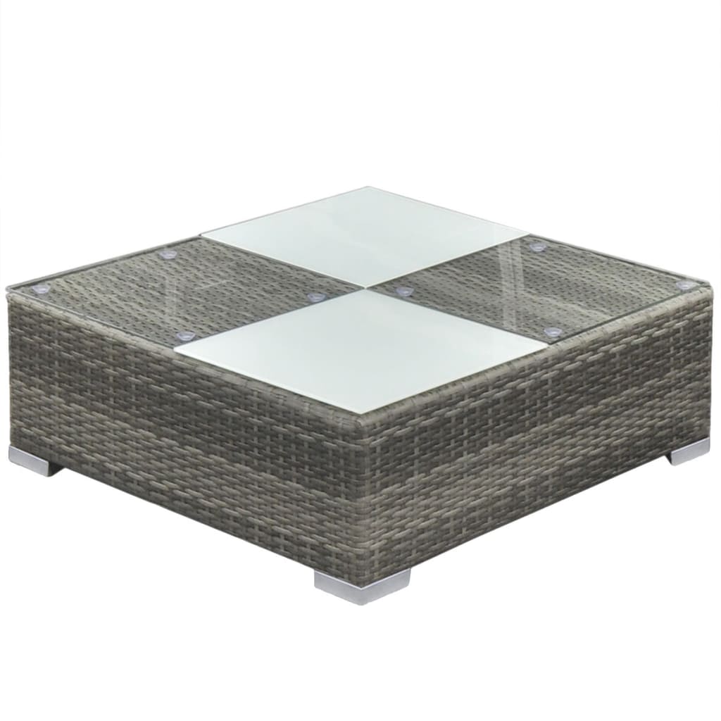 Set Divani da Giardino 5 pz con Cuscini in Polyrattan Grigio | homemem39