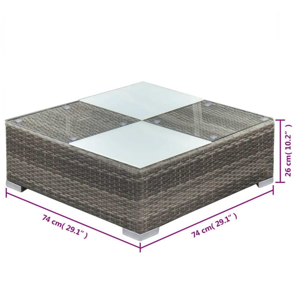 Set Divani da Giardino 5 pz con Cuscini in Polyrattan Grigio | homemem39