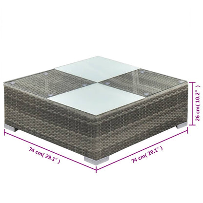 Set Divani da Giardino 5 pz con Cuscini in Polyrattan Grigio | homemem39
