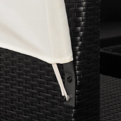 Set Divani da Giardino 9 pz con Tettuccio in Polyrattan Nero | homemem39