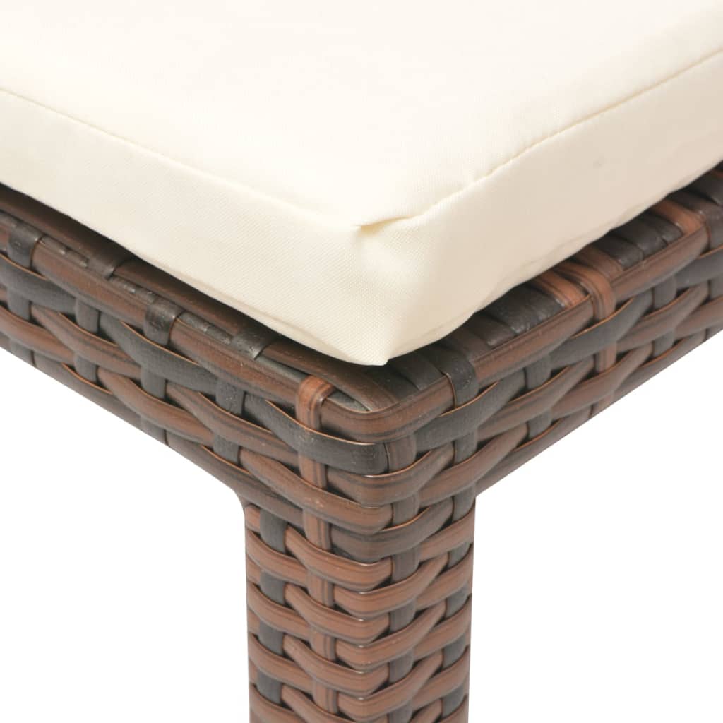 Lettino Prendisole con Cuscino in Polyrattan Marrone - homemem39