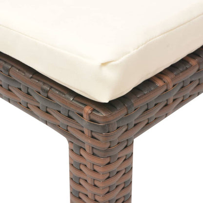 Lettino Prendisole con Cuscino in Polyrattan Marrone - homemem39