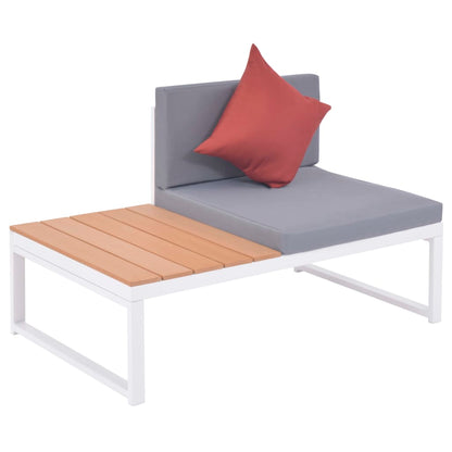 Set Divani da Giardino 4 pz con Cuscini in Alluminio e WPC | homemem39