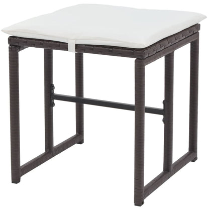 Set da Giardino 5 pz Pieghevole in Acciaio e Polyrattan Marrone | homemem39