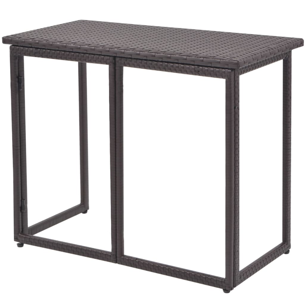 Set da Giardino 5 pz Pieghevole in Acciaio e Polyrattan Marrone | homemem39