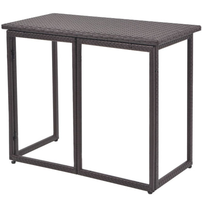 Set da Giardino 5 pz Pieghevole in Acciaio e Polyrattan Marrone | homemem39