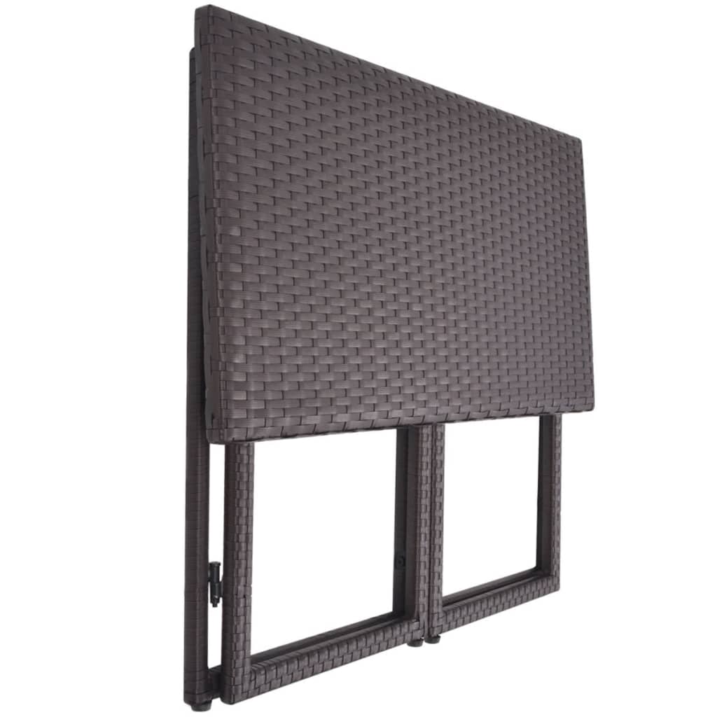 Set da Giardino 5 pz Pieghevole in Acciaio e Polyrattan Marrone | homemem39