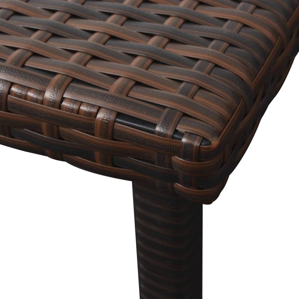 Lettino Prendisole con Cuscino e Tavolo in Polyrattan Marrone | homemem39