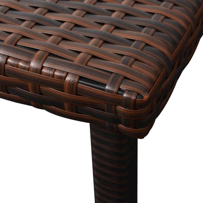 Lettino Prendisole con Cuscino e Tavolo in Polyrattan Marrone | homemem39