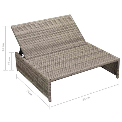 Set Divani da Giardino 5 pz con Cuscini in Polyrattan Grigio