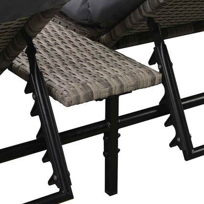 Set Divani da Giardino 5 pz con Cuscini in Polyrattan Grigio