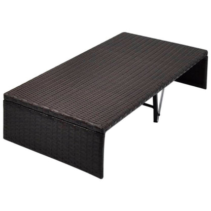 Lettino da Giardino con Tetto Marrone 190x130 cm in Polyrattan | homemem39