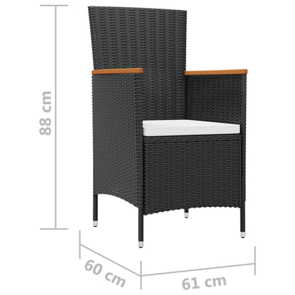 Set da Pranzo da Giardino 7 pz con Cuscini in Polyrattan | homemem39