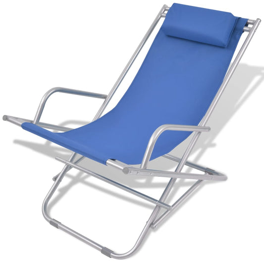 Sedie a Sdraio Reclinabili 2 pz in Acciaio Blu | homemem39