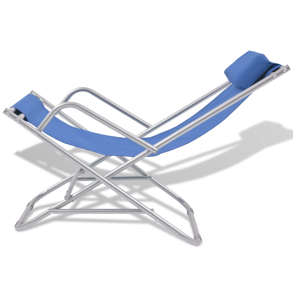 Sedie a Sdraio Reclinabili 2 pz in Acciaio Blu | homemem39