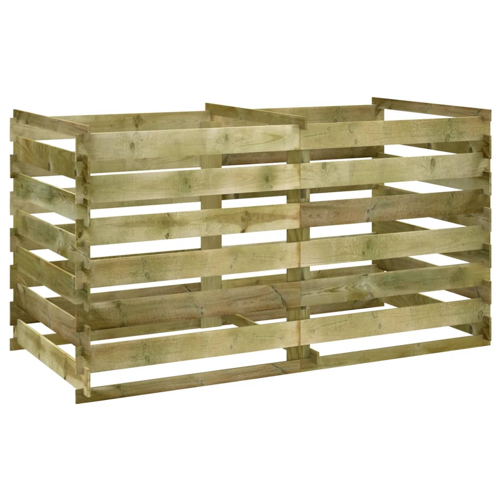 Compostiera a Stecche Pino Impregnato 180x90x90 cm - homemem39