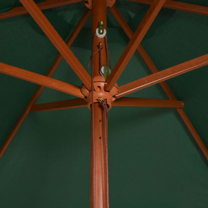 Ombrellone 200x300 cm con Palo in Legno Verde | homemem39
